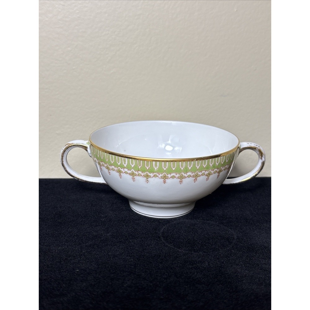 Antique WG & Co Limoges France William Guerin Double Handle Cream Soup Broth Cup